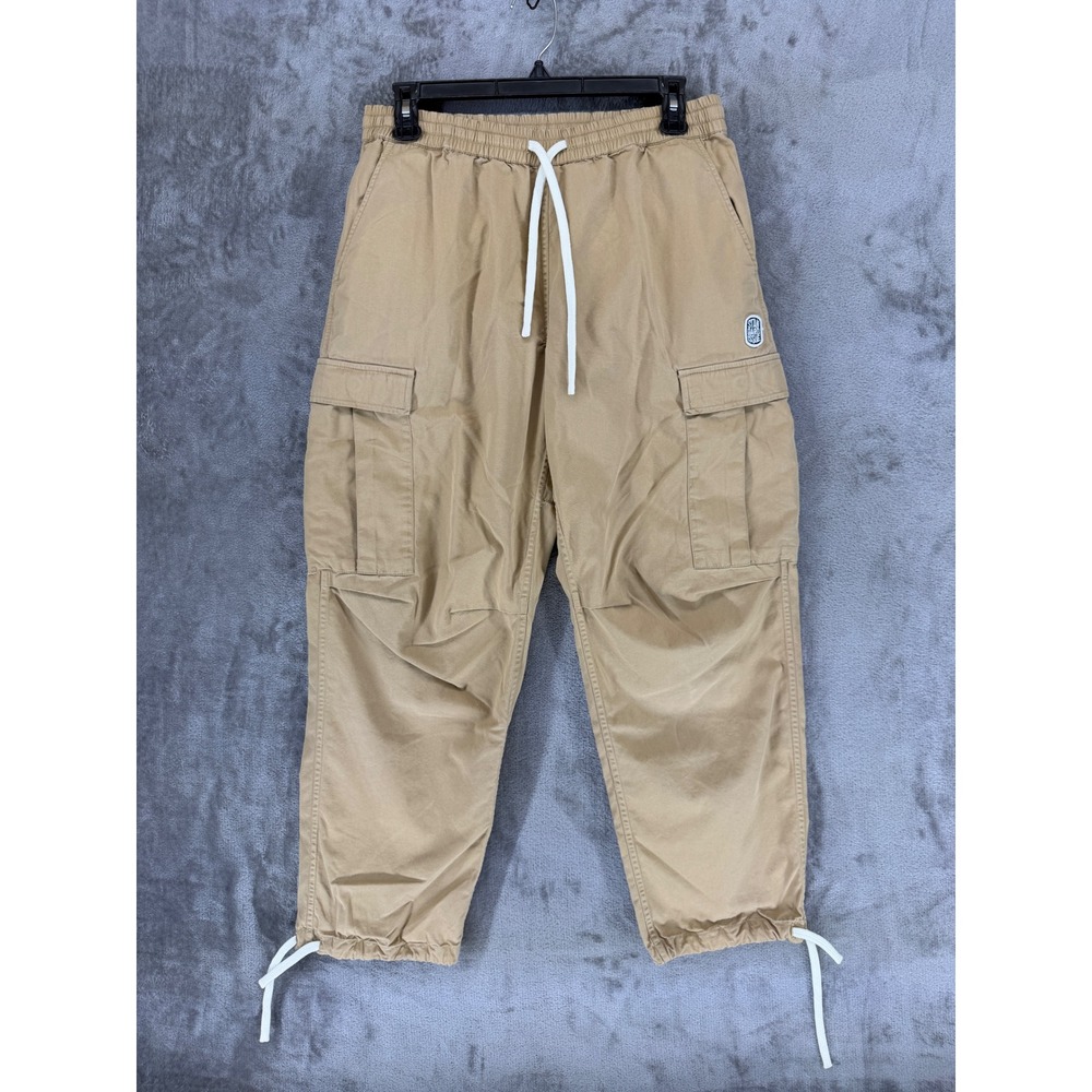 Standard Issue Mens Small Tan Khaki Cargo Pants Drawstring Waist Streetwear